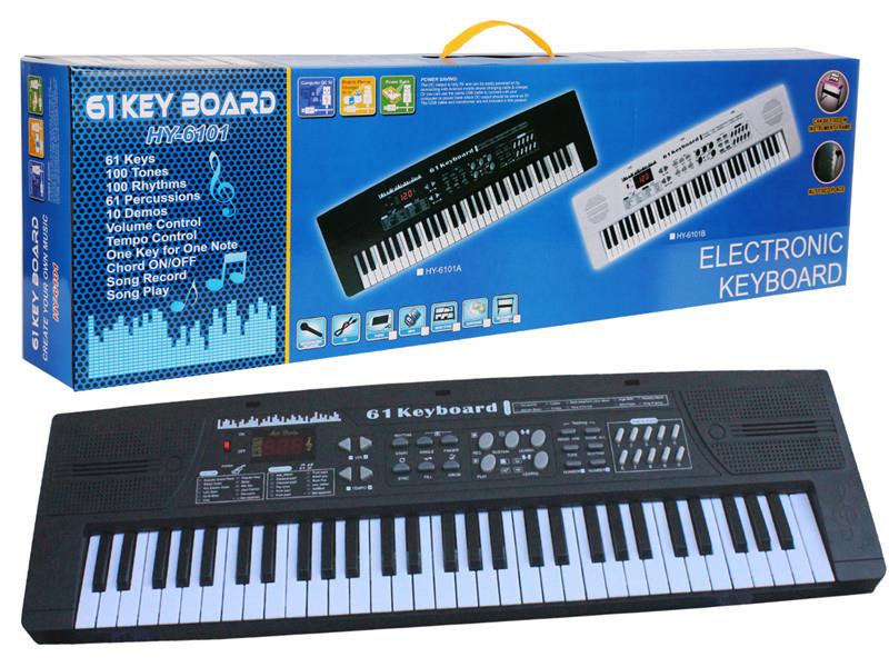 61 Keys Dual Speaker Digital Electronic Organ(Black, With USB, Microphone)