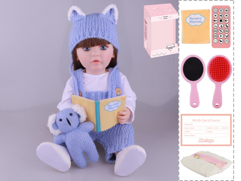 22-Inch Bionic Smart Rebirth Doll, Capable Of Bionic Shaking Of The Head, Raising Of The Hand, Mouth Movement To Speak, Intelligent Dialogue, Recording, Imitating The Tongue, Oral Skills, Dance Music