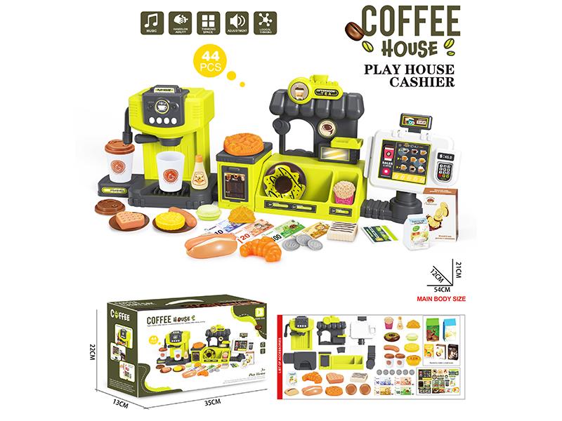 Coffee House Cashier Pretend Play Toy 44pcs