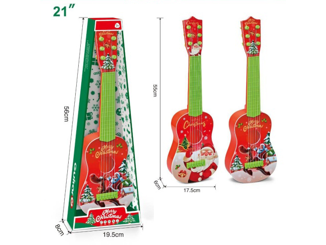 21-Inch 6-String Christmas-Themed Guitar Ukulele With Rubber Thread, Single Style 2 Patterns