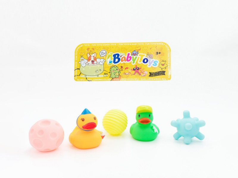 Vinyl Dress Up Duck Pinch Ball Set With Bb Whistle
