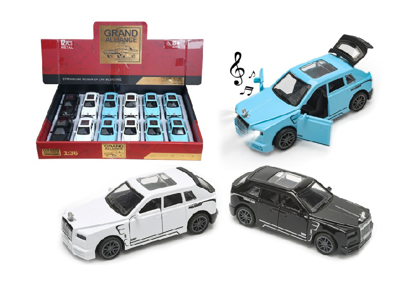 1:36 Force Alloy - Cullinan (12 Pieces/Display Box) Mixed Set With Light And Music In Three Colors