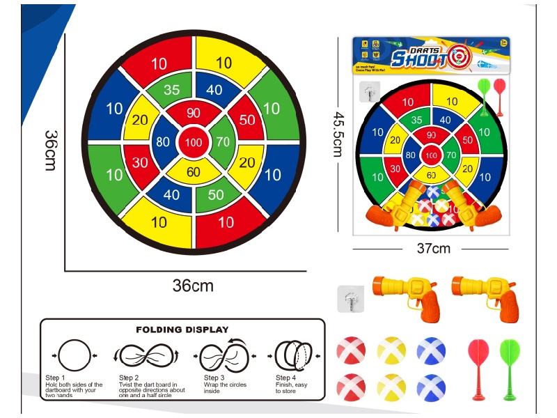 Digital Dartboard Adhesive Ball Cloth Target 36Cm (Patterns Can Be Customized) - Comes With Gun