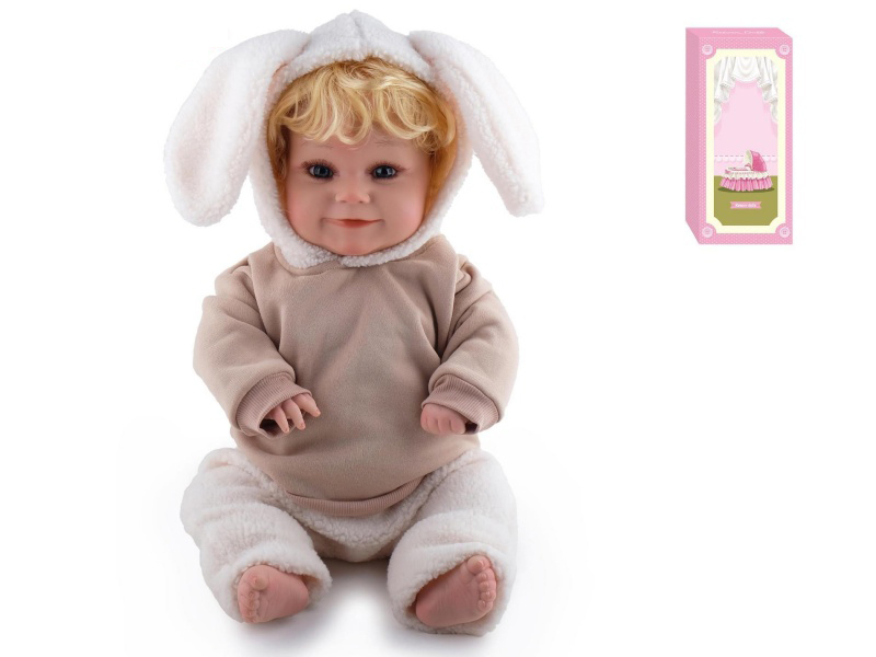 60cm Soft Plastic Reborn Doll(Hair Implanted By Machine)With Feeding-Bottle, Magnetic Pacifier, Diaper, Birth Card