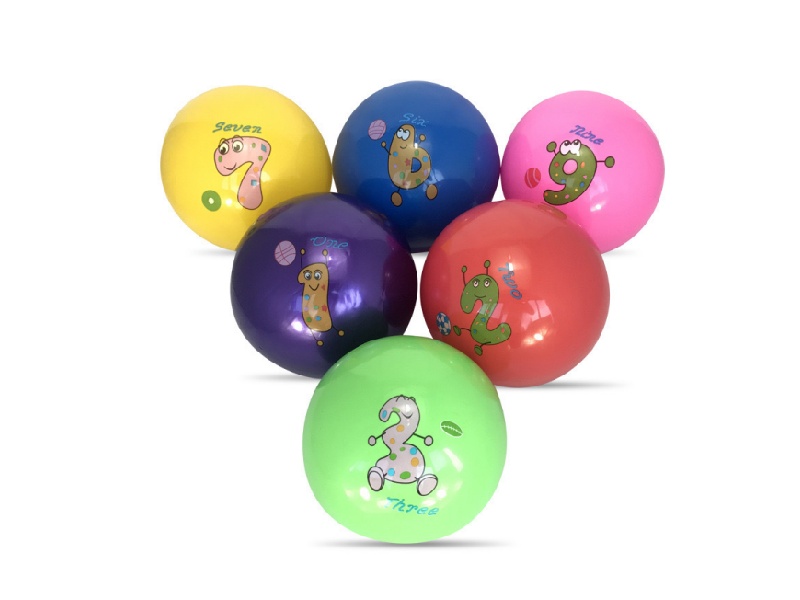 9-Inch Cartoon Digital Inflatable Ball