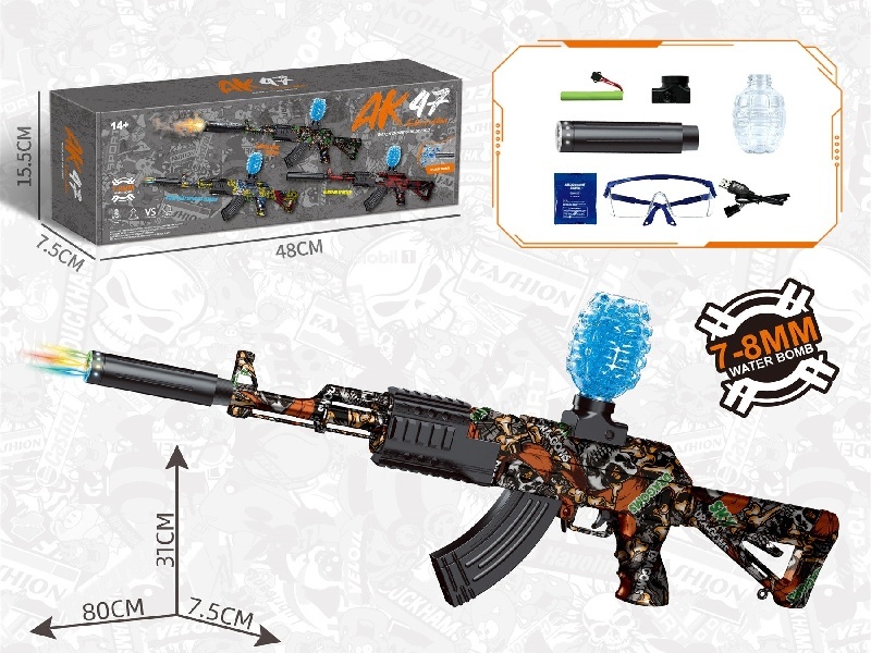 Big Ak47 Water Bomb Gun Pirate Orange (Colorful Light)