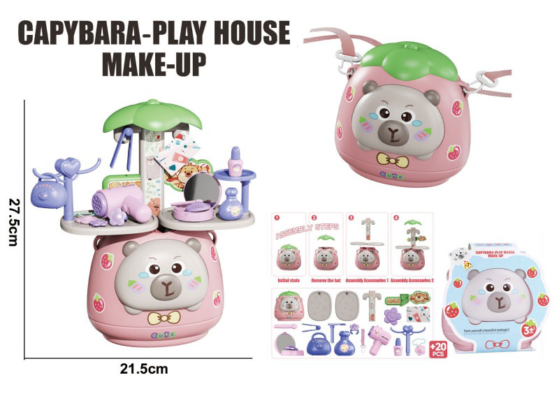 Cartoon And Educational Multi-Functional Cosmetic Table With Bear Pattern Role-Playing Toy