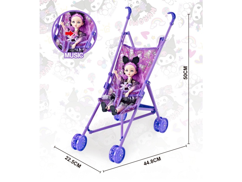 Purple Plastic Car (Kulomi) With 12-Inch Girls' Music