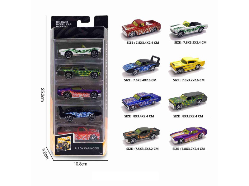 1:64 Alloy Muscle Car, 5 Pieces In A Box