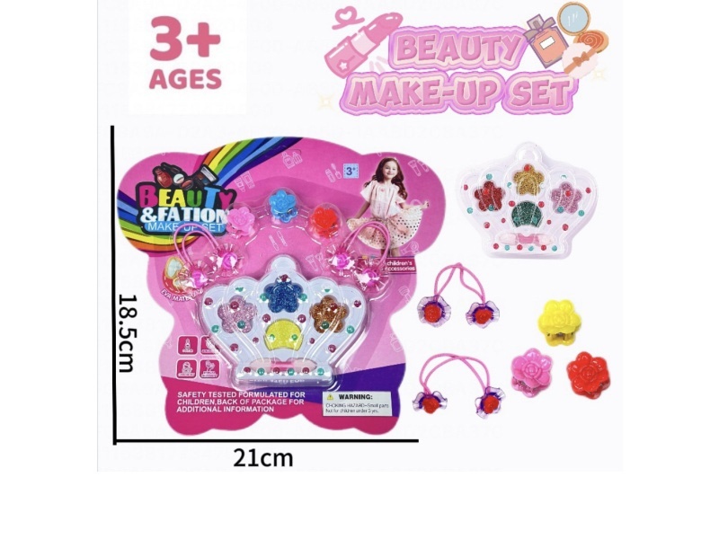 Crown makeup accessories toy comes with 3 clips and 2 headbands