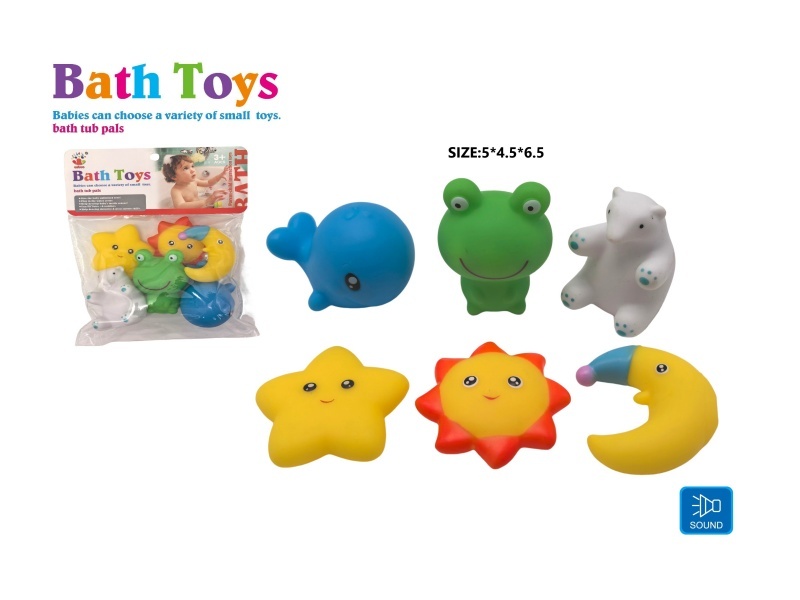 Water Play Bathroom Vinyl Toys (Starry Sky Animal Water Play Set)