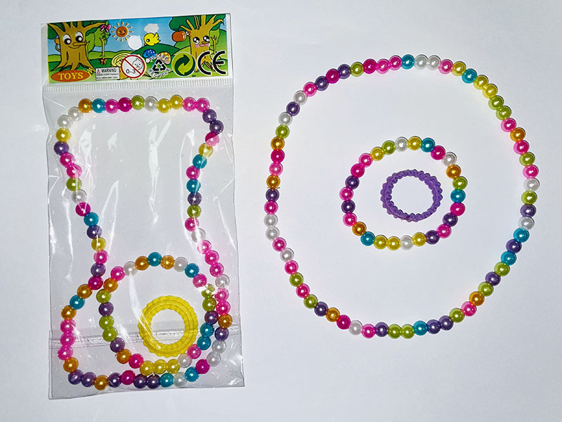 Jewelry Set Necklace + Bracelet + Elastic Hair Tie