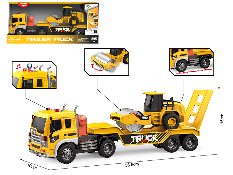 1:16 Friction Railer Truck(4 Buttons, With Sound And Lights)