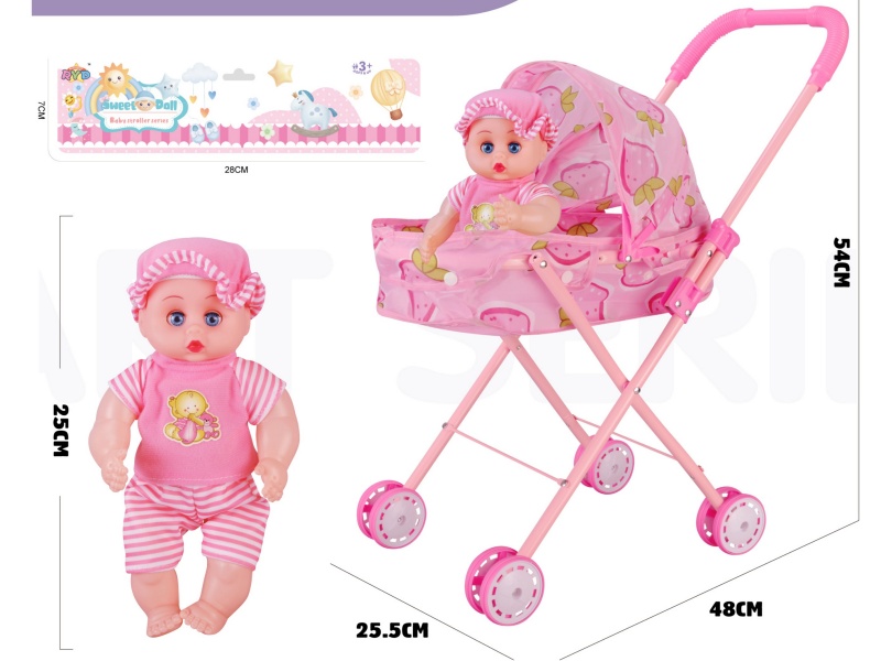 An Iron Trolley With A 12-Inch Doll