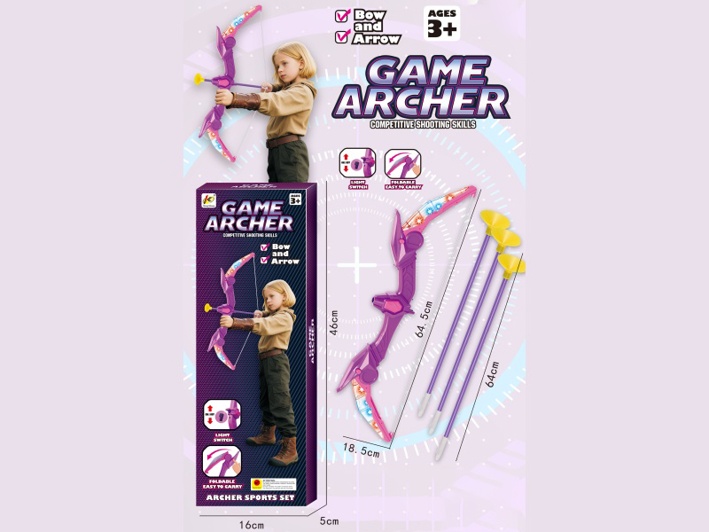 64.5Cm Folding Flash Bow With 3 Arrows (Including 3 Ag13 Batteries)