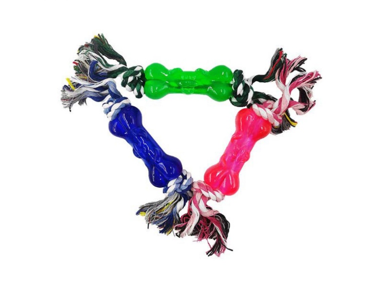 Pet Toy With Dog Face Bones On A Leash