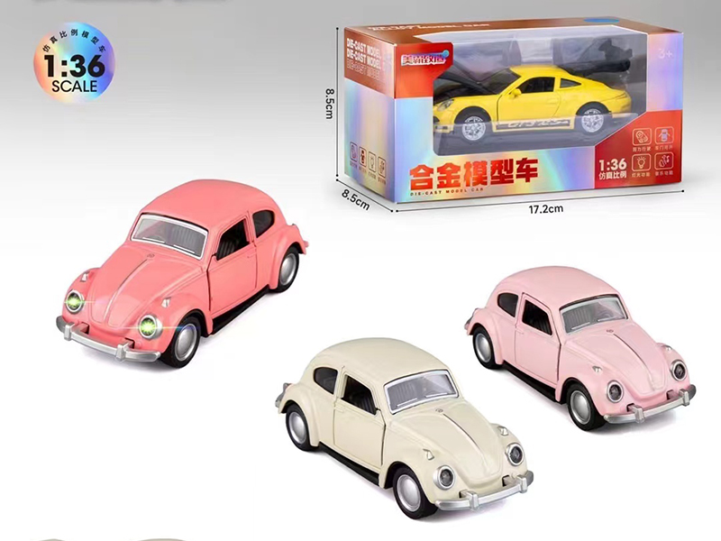 1:36 Pull Back Double Door Alloy Car Model With Light And Music