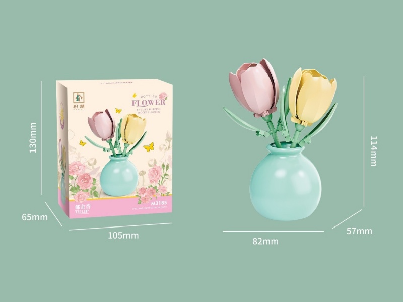 Building Blocks: 76 Pcs Of Tulips (Flower Arrangement)