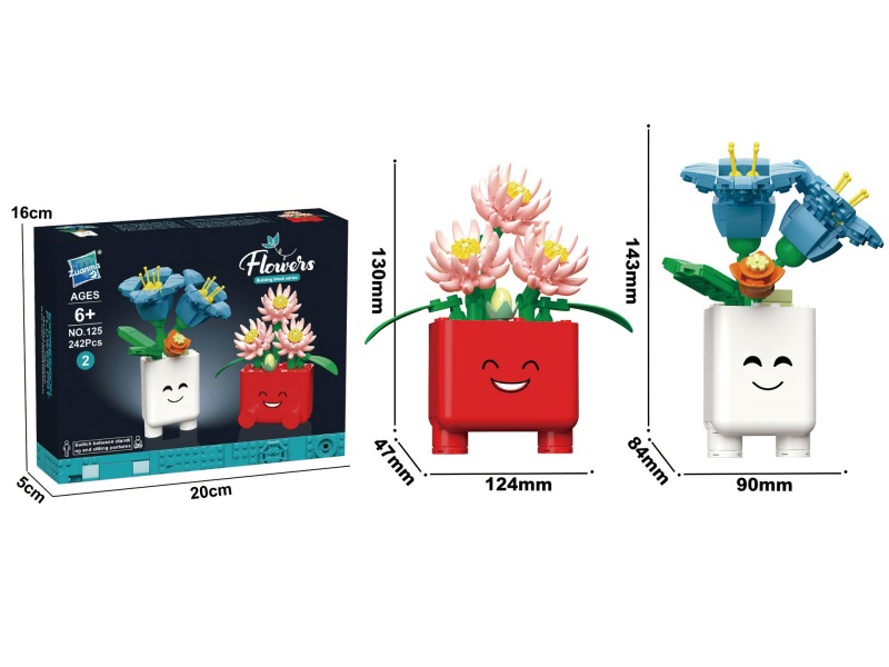 Small Potted Plant Building Blocks (Chrysanthemums + Cymbidiums) 242 Pieces
