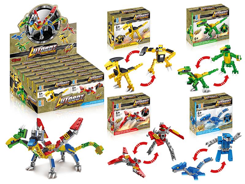 Jurassic Building Block Dinosaur Robot(31-36PCS)12PCS/Box