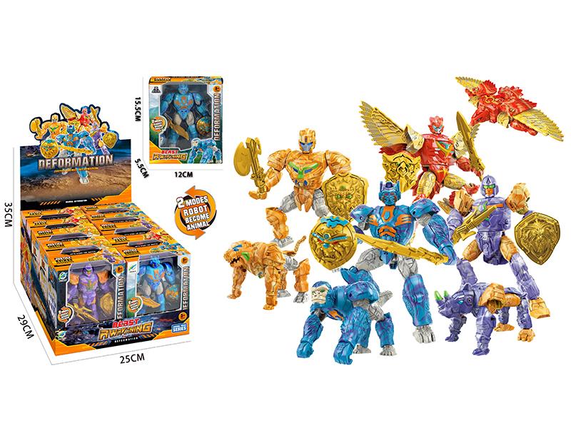 Orangutans, Leopards, Peacocks, Rhinoceroses Transformation Mecha Warrior Toy
