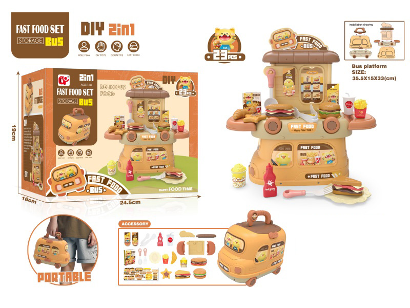 Bus House Fast Food Set, 23 Pcs