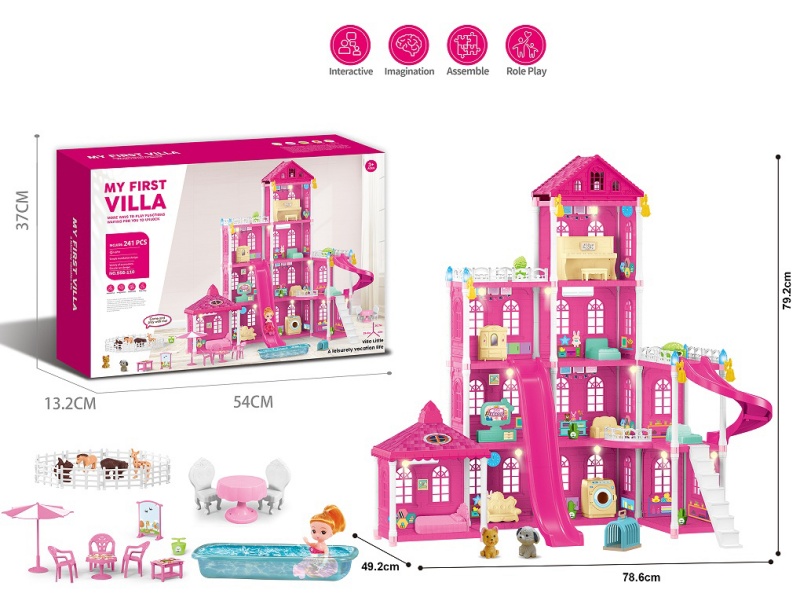 Diy Castle Doll Villa 241Pcs (All Injection Molding)