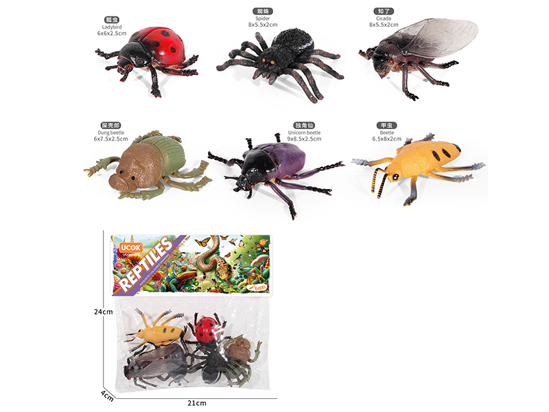 4" Insect Animals Set 6pcs