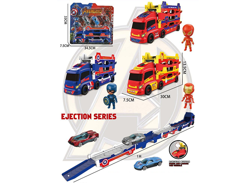 Ejection Track Storage Truck With 3 Alloy Cars, 1 Action Figure