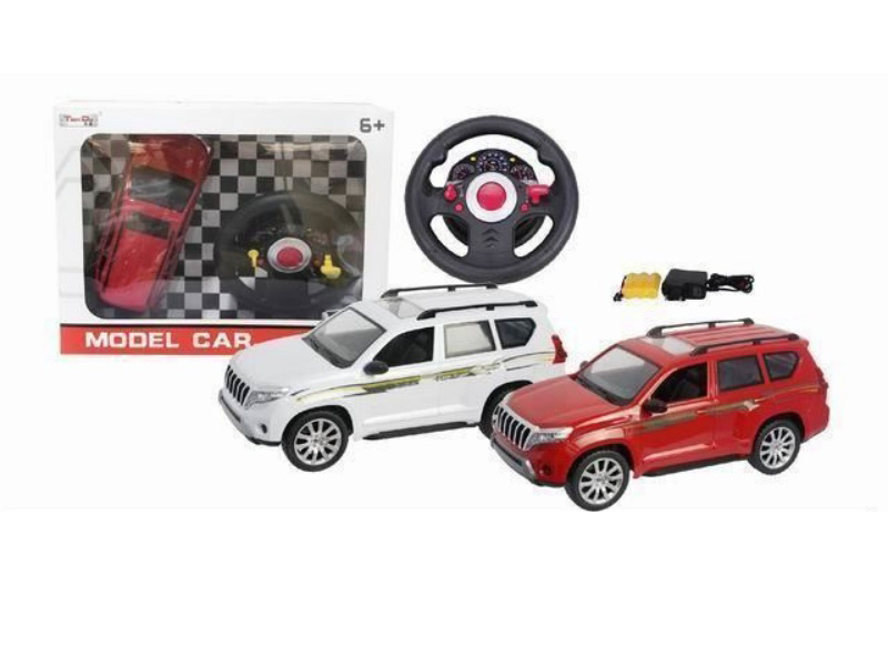 1:12 Scale Simulation Toyota Prado Remote Control Car With Lights And No. 6 Steering Wheel