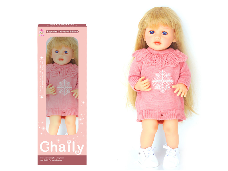 55CM Soft Glue Reborn Baby Doll(Machine Hair Transplant)With Diaper, Birth Card