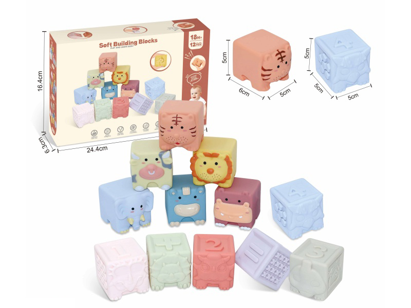 Animal & Dinosaur Numbers Soft Building Blocks 12pcs