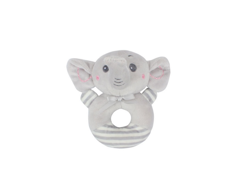 Bb Called The Grey Elephant Baby Soothing Plush Hand-Cranked Ring