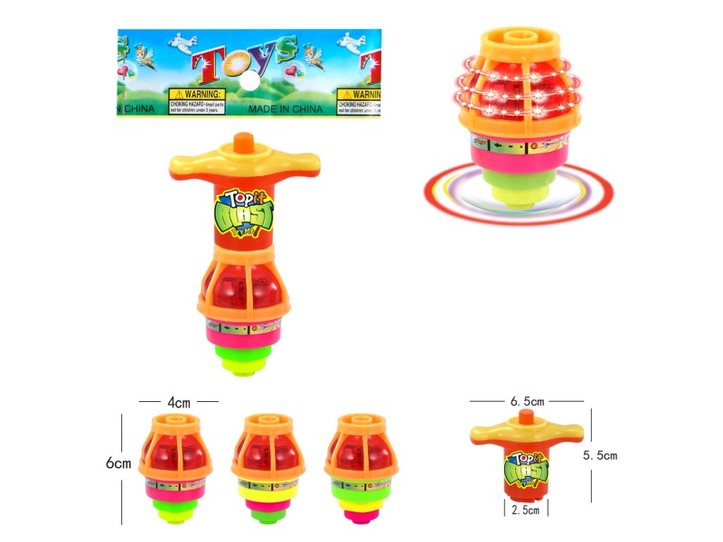 Windup Top Toy With Light