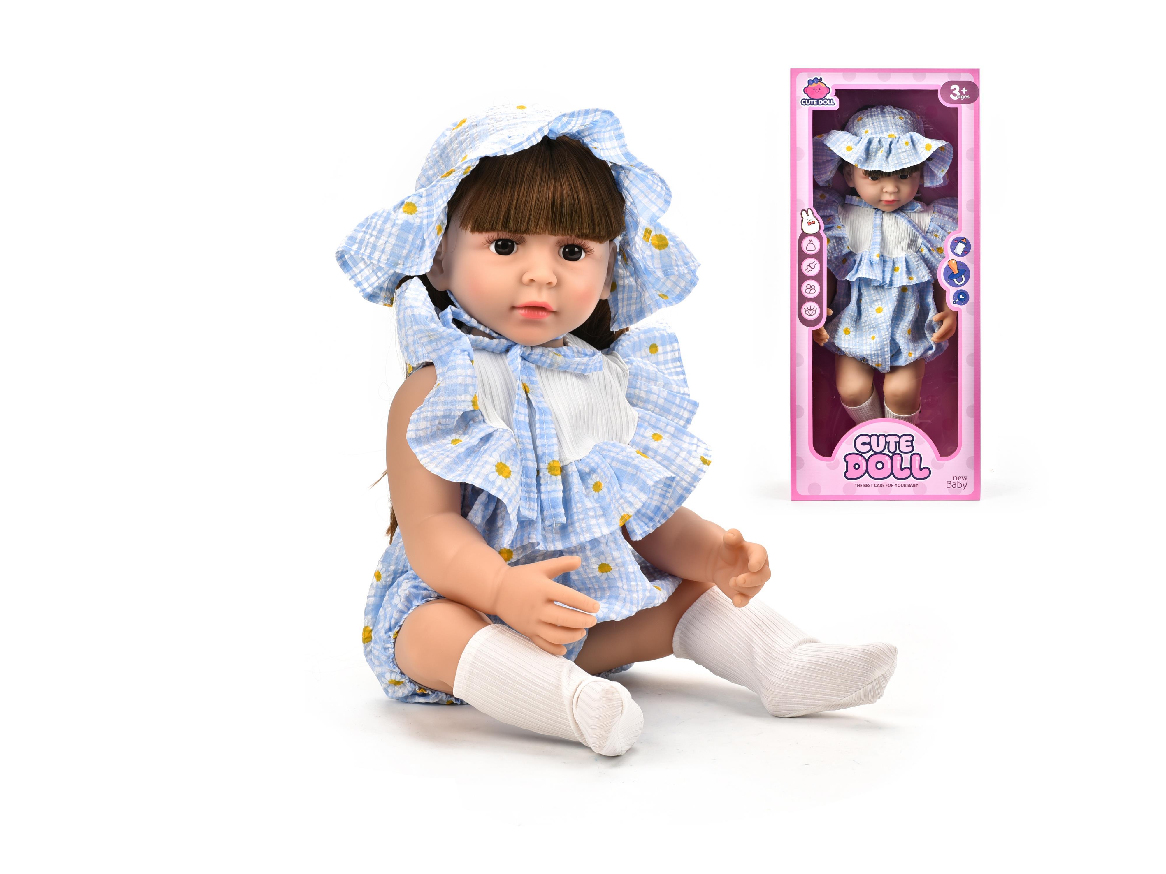 60Cm Reborn Doll, 22-Inch Simulated Baby, Soft Rubber, Fully Lined