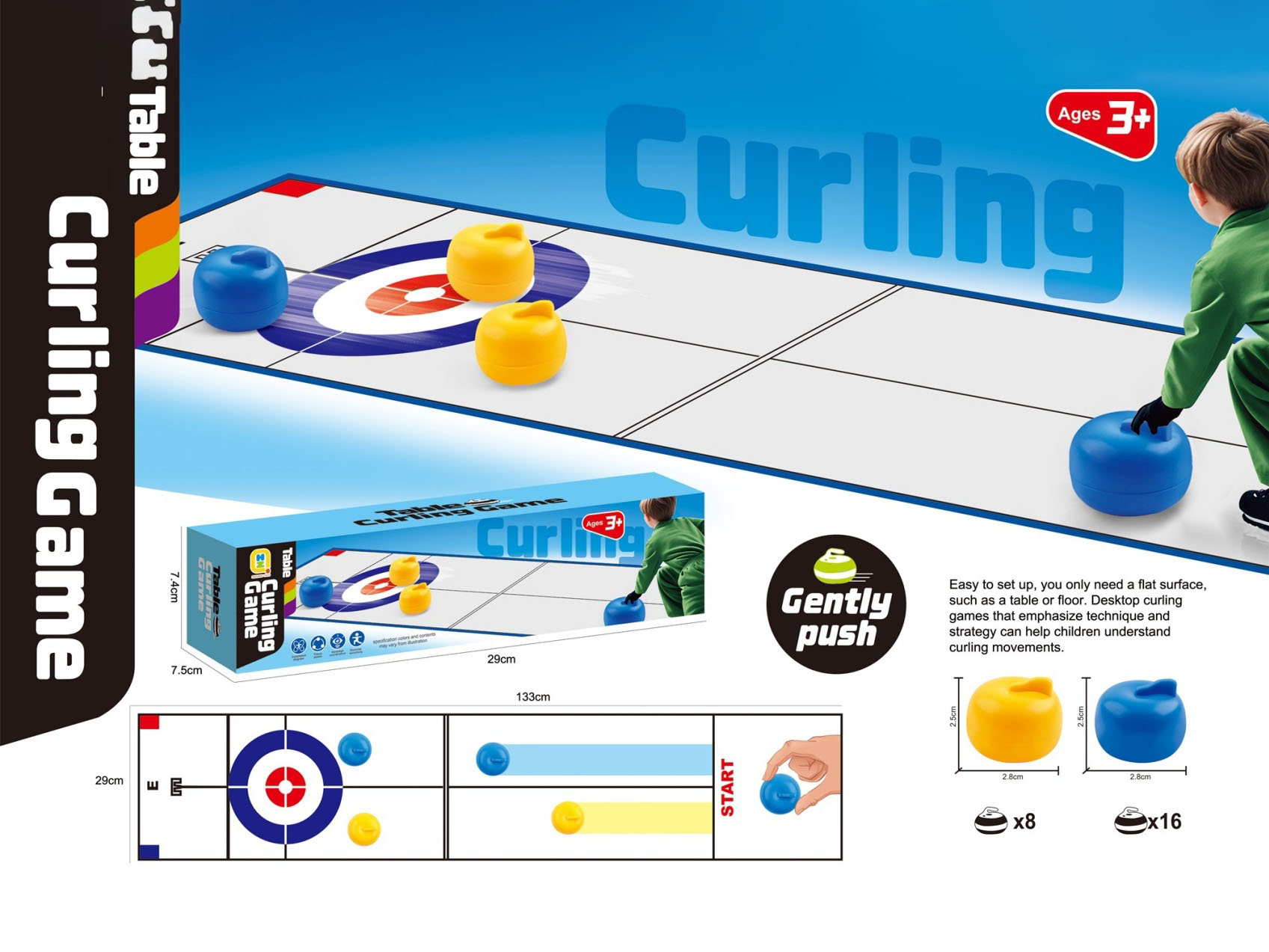 English Ice Curling Game (8 Pots)