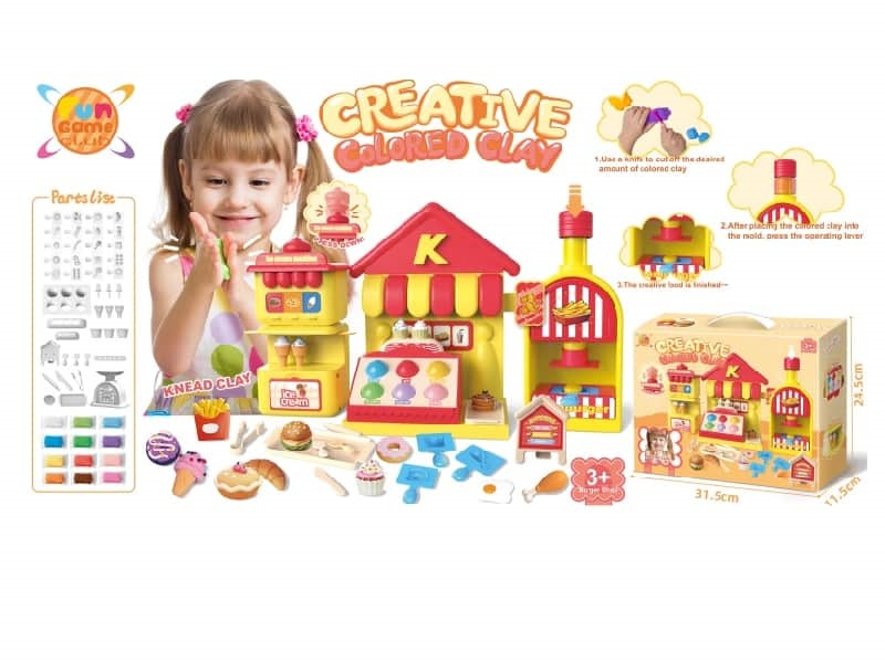 Colored Clay Burger Place