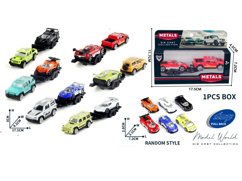 1: 64. Alloy Sliding Off-Road Vehicle Towing Sports Car 6 Mixed Models