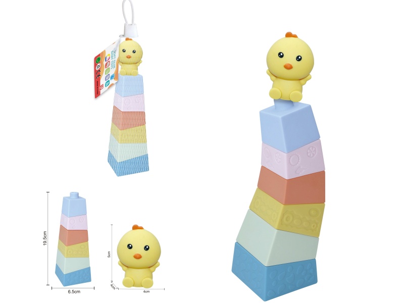 Soft Plastic Stacked Tower Finger Doll Set(Chick) 7pcs