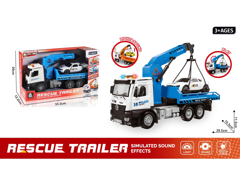 1:16 Sound And Light Inertial Door-Opening Rescue Vehicle - Blue (Package 3*Ag13)