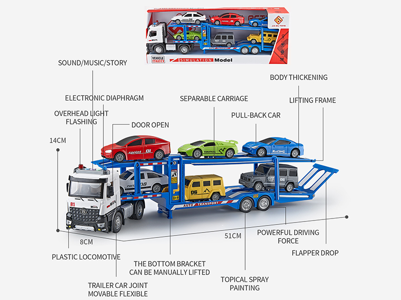Extended And Enlarged Version Multifunctional Friction Plastic Vehicle Transporter Model