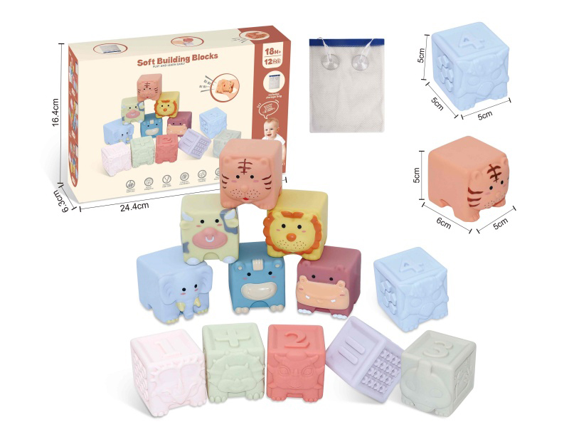 Animal & Dinosaur Numbers Soft Building Blocks(Includes Storage Bag) 13pcs