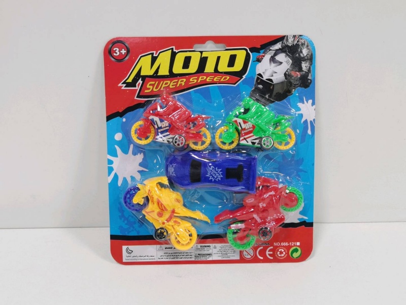 Sliding Solid-Color Sports Motorcycle (5 Pieces)