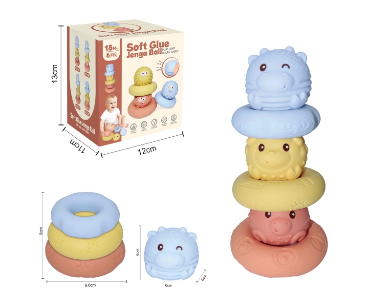 Soft Plastic Jenga Ball 6pcs