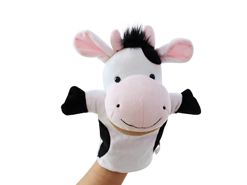 Cow Cartoon Animal Hand Puppet Plush Doll