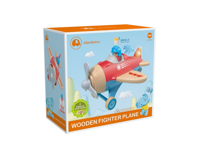 Wooden Fighter Plane With Music And Lights