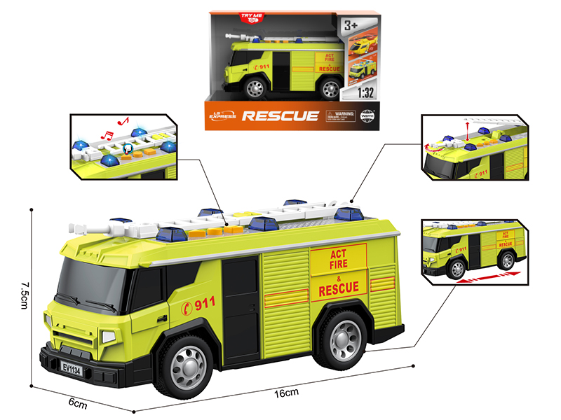 1:32 Friction Fire Engine(Sound & Lights)