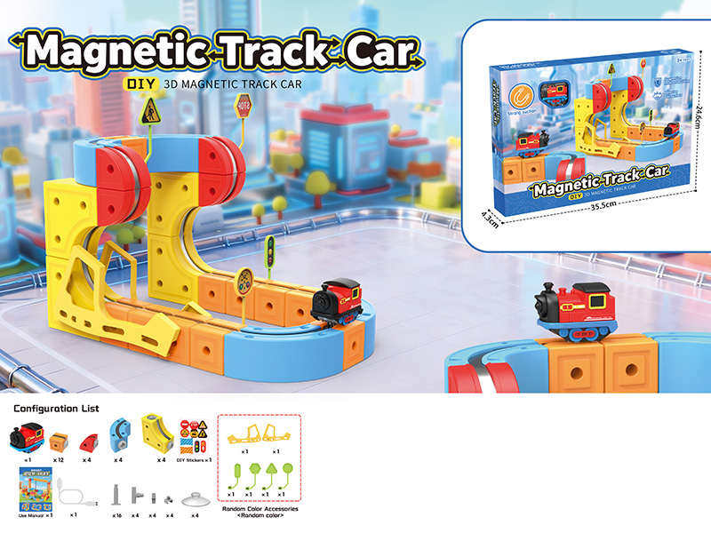 DIY 3D Magnetic Track Car 66pcs