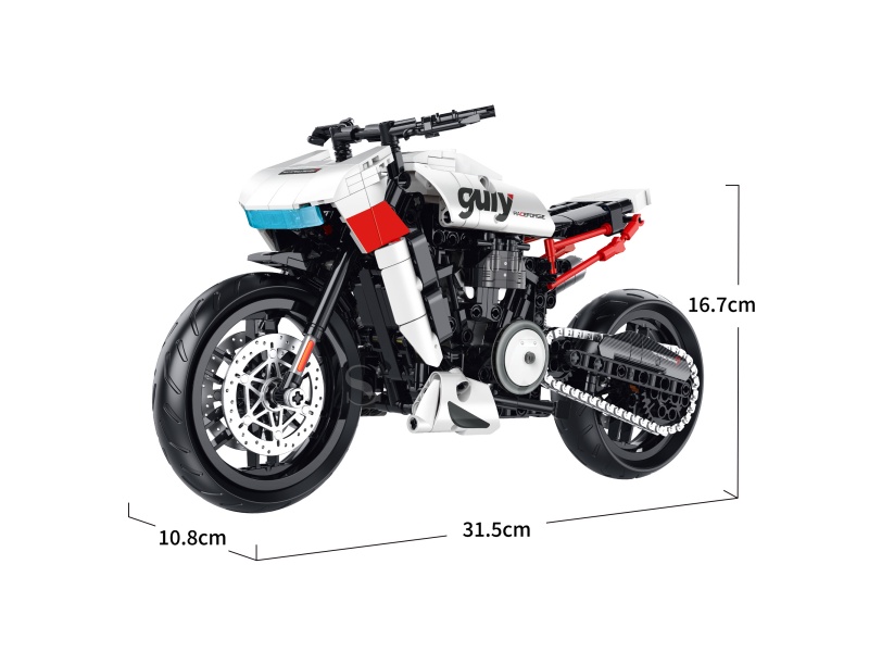 Building Blocks: 1:8 Technology Motorcycle Series - Halal Pan Am 545 Pieces