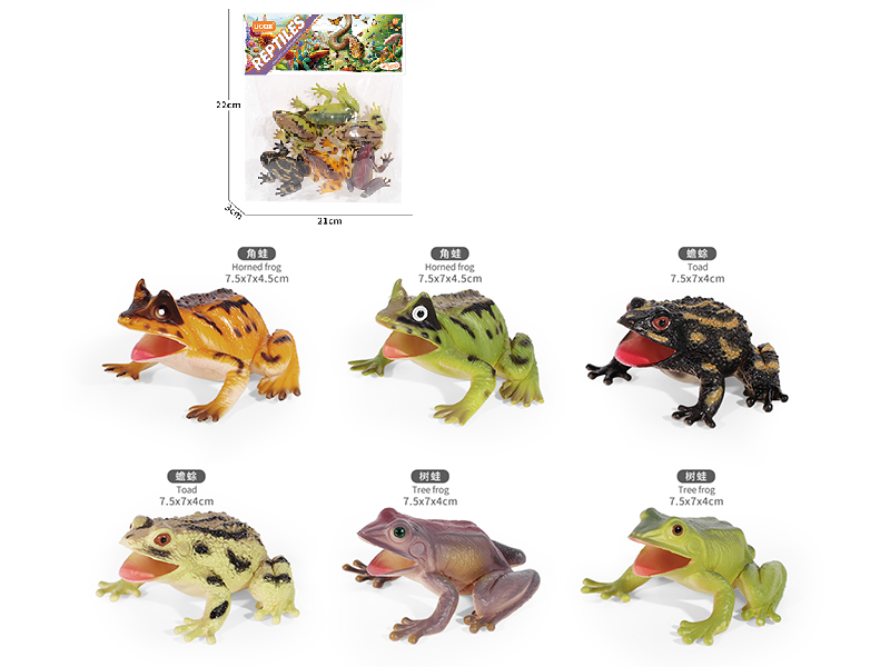 4" Frog Model Set 6pcs